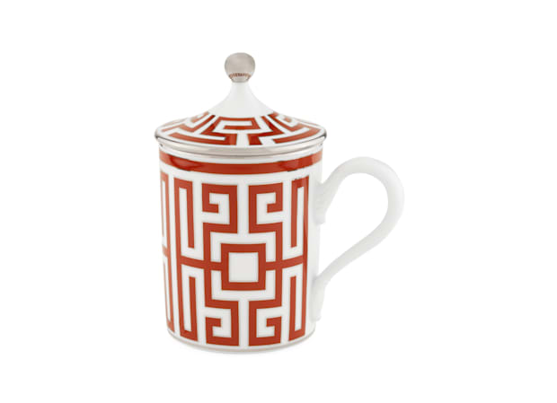 Scarlet Red Mug with Lid| Labirinto | GINORI 1735