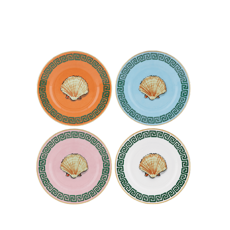 Il viaggio di Nettuno SET OF 4 BREAD PLATES MULTI DECORATION, USD 355