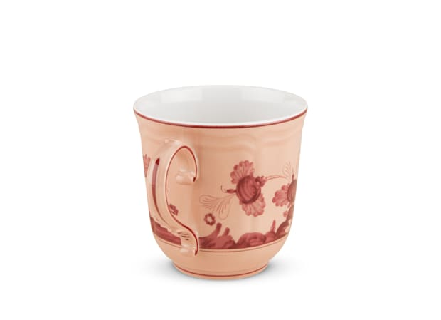 Vermilion pink mug in porcelain