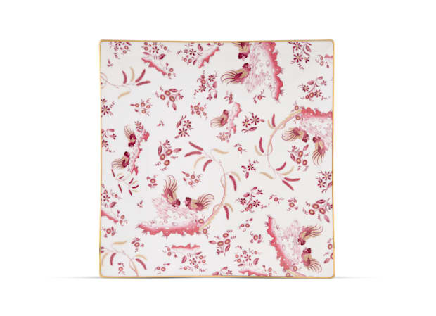 LARGE SQUARE PLATE MAGENTA Oro Di Doccia-1