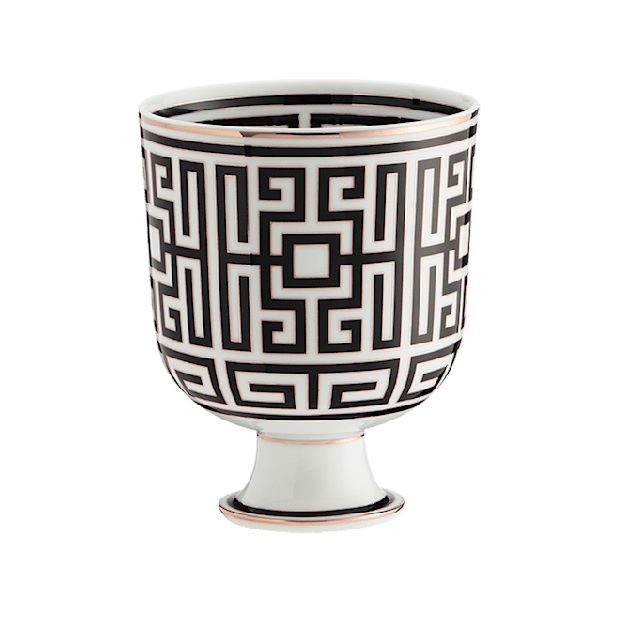 Black Cachepot Vase | Labirinto | GINORI 1735