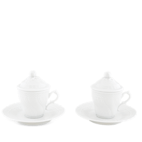 Vecchio Ginori SET À CAFÉ POUR DEUX BLANC