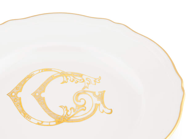 dessert plates oro - personalizableCorona Monogram-3