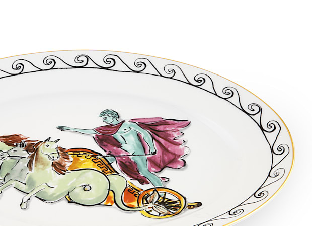 GRAND PLAT DE SERVICE OVALE CHARIOT WHITEIl viaggio di Nettuno-3
