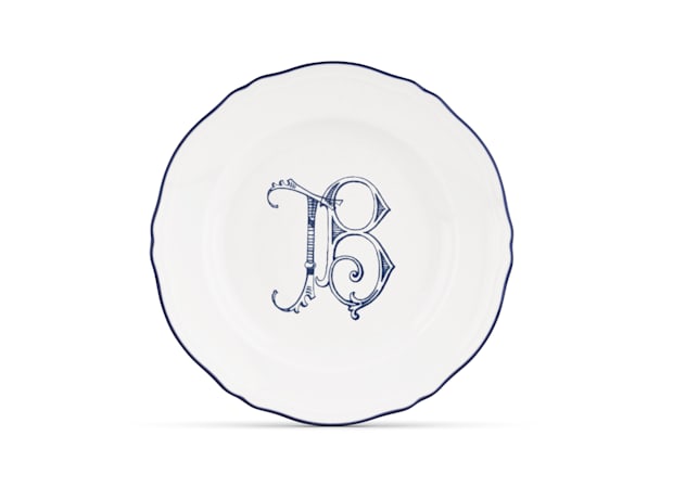 assiettes présentation blu cobalto - personnalisableCorona Monogram-1