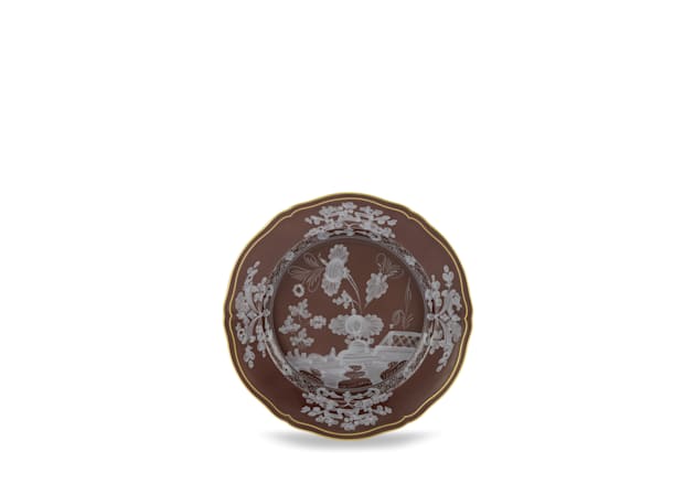 Dessert plate brown Castagna | Oriente Italiano | GINORI 1735