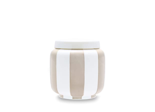 VASE WITH LID STRIPES SAND Officina Ultra-2