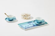 TEA SET FOR TWO WITH TRAY IRIS Oriente Italiano - Tesori-4