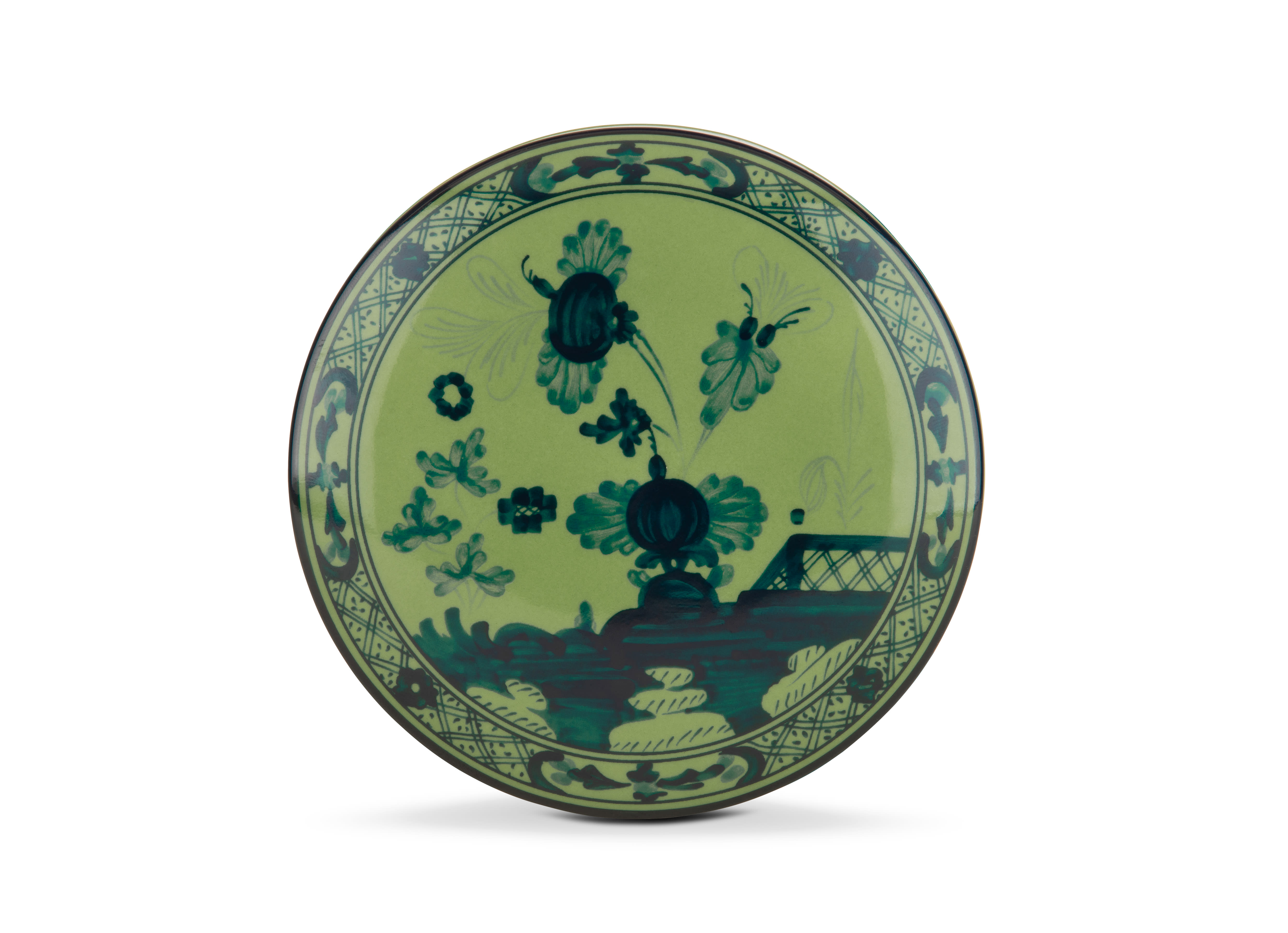Malachite green trinket box in porcelain | GINORI 1735