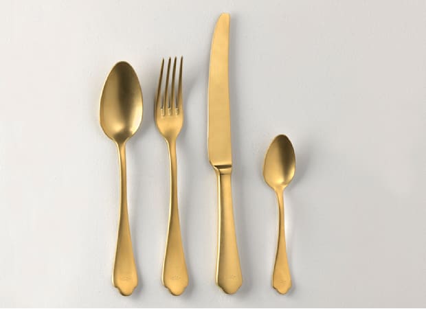 24-PIECE CUTLERY SET VINTAGE GOLDFlora-1