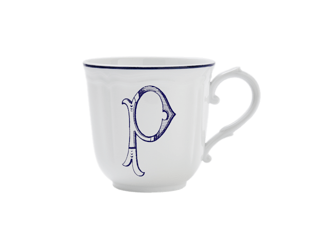 LETTER P MUG BLU Corona Monogram Mugs-1