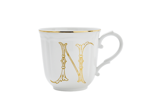 LETTER N MUG ORO Corona Monogram Mugs-1