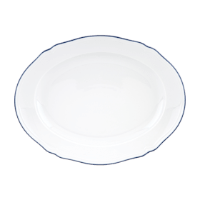 White and Gold Oval Platter | Corona | Ginori1735 | GINORI 1735