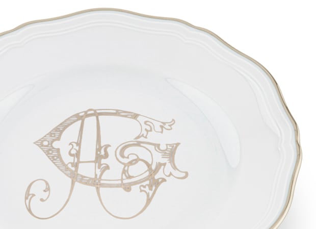 dessert plates platino - personalizableCorona Monogram-3