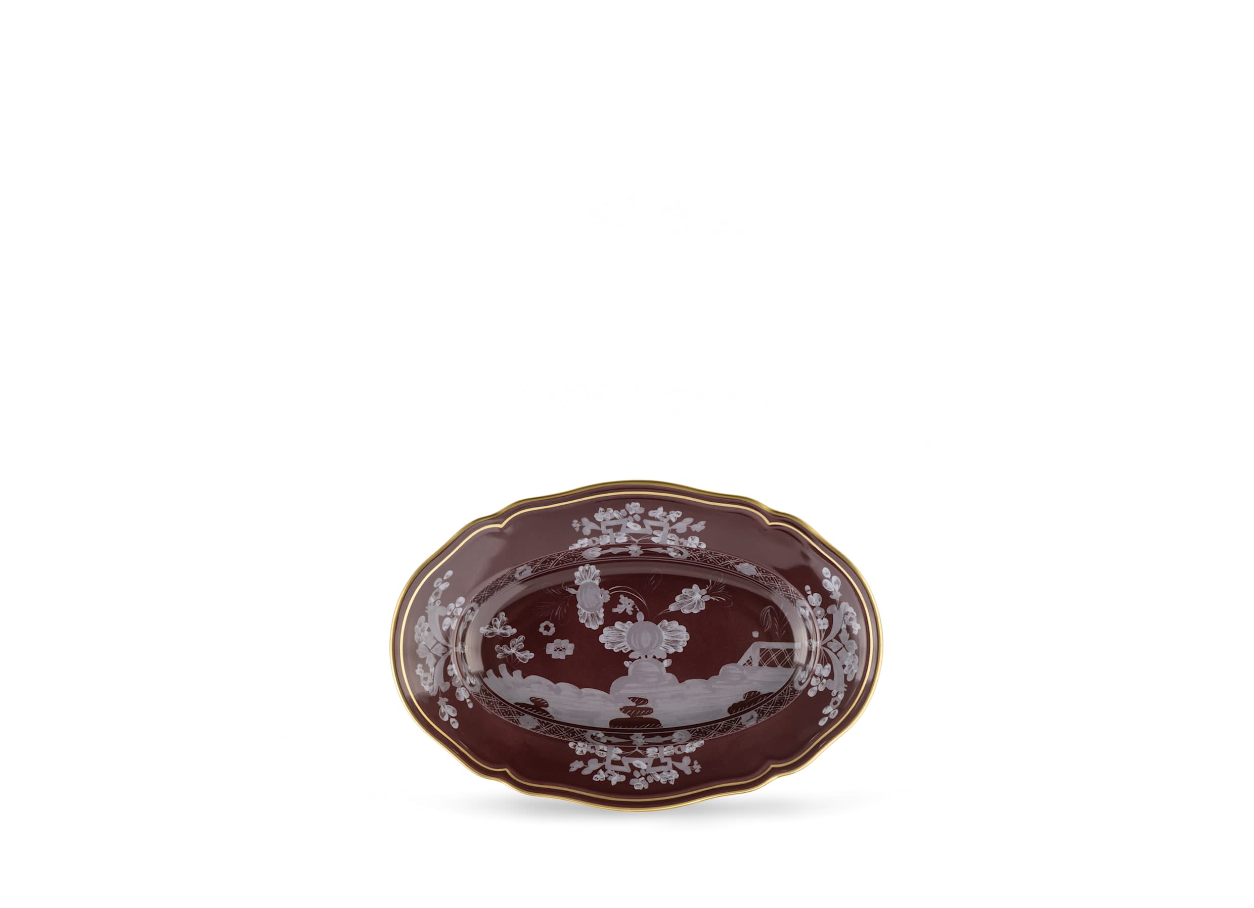 Castagna-brown porcelain pickle dish | GINORI 1735