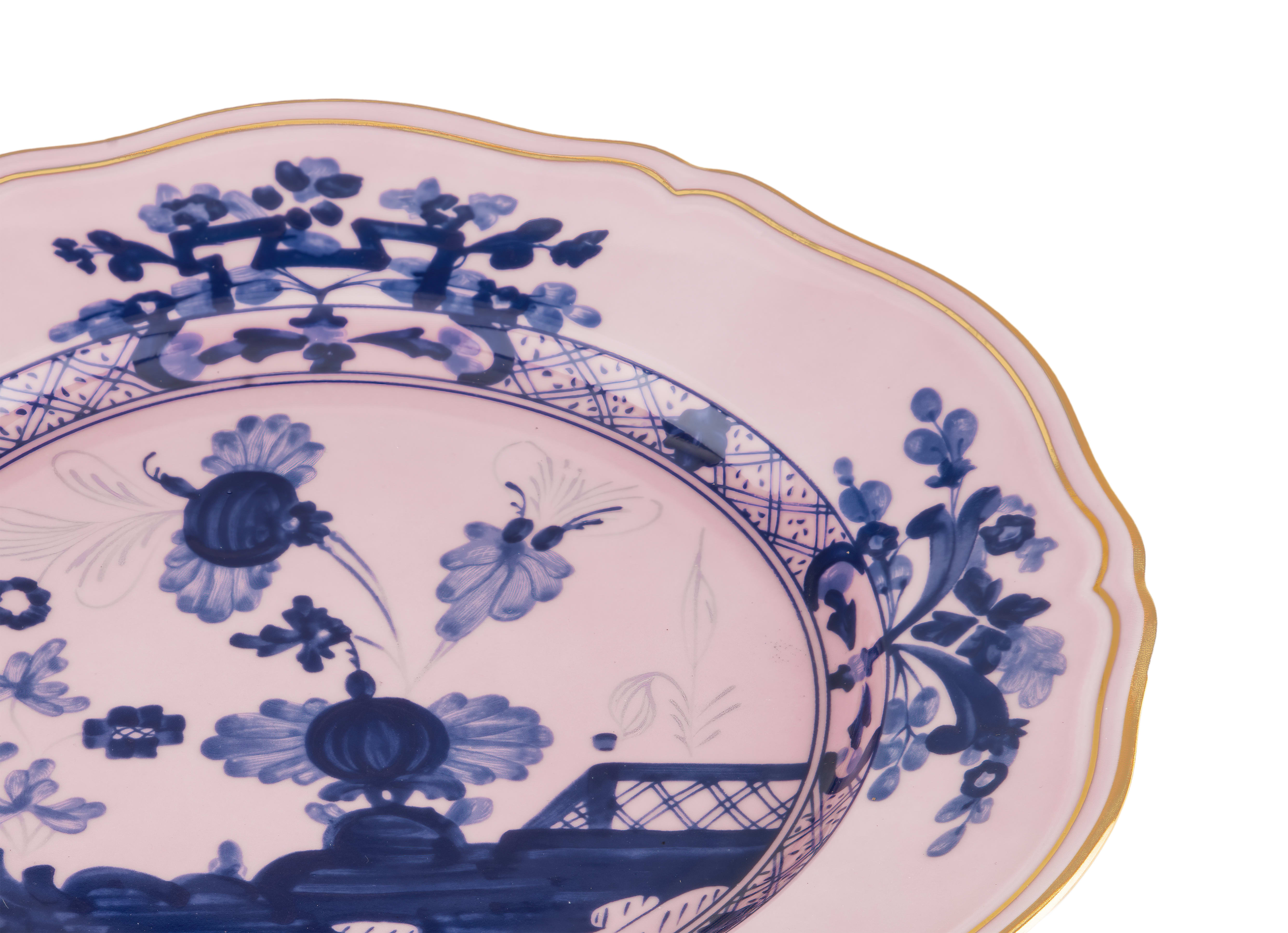 Azalea pink flat plate in porcelain | GINORI 1735