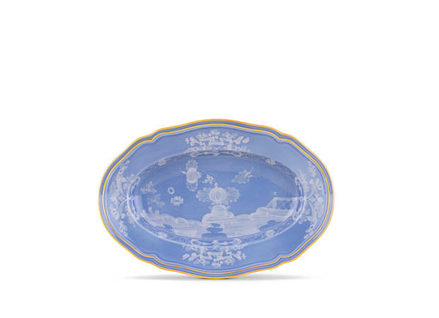 Periwinkle-blue porcelain pickle dish | GINORI 1735