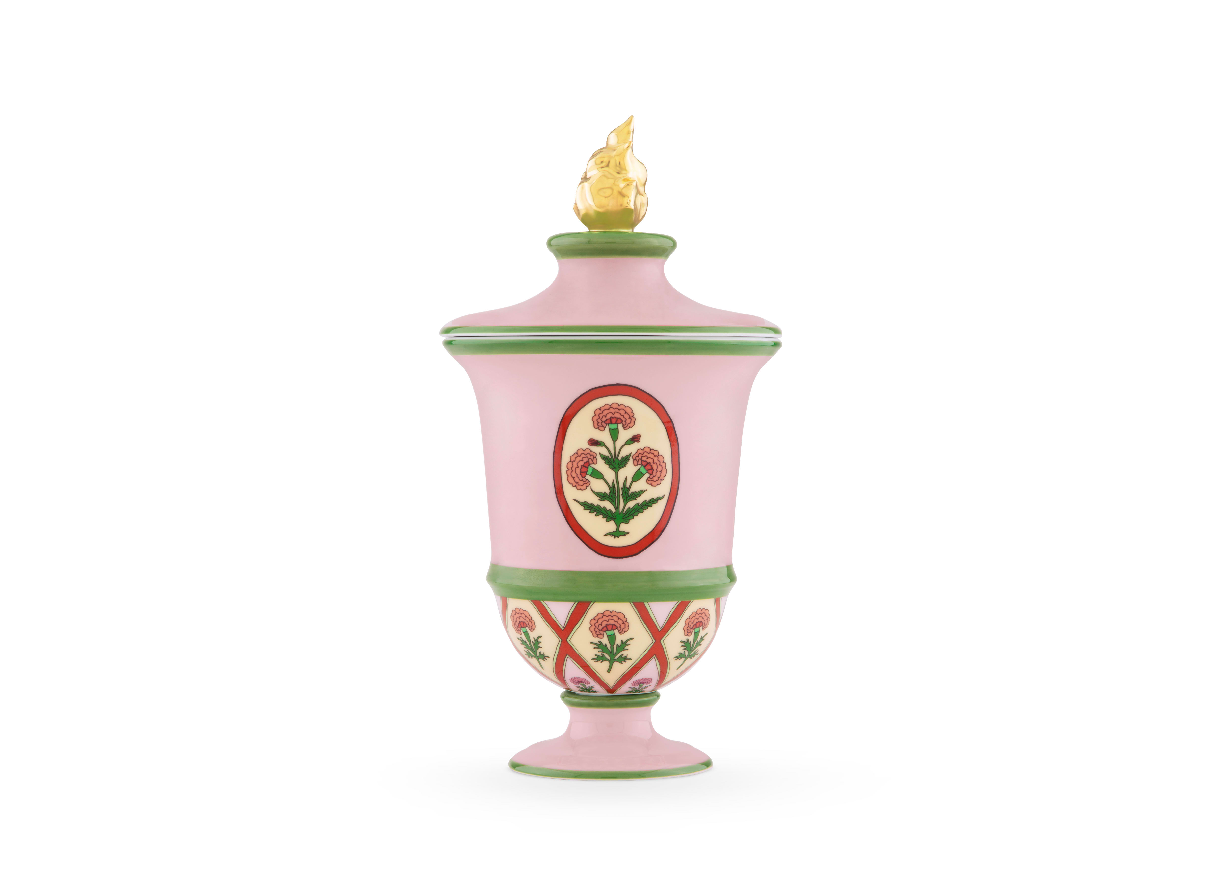 Square pink change tray in porcelain | GINORI 1735