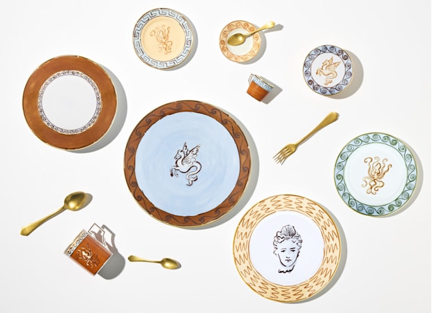 CENTERPIECE AND CHARGER PLATE Terracotta Il viaggio di Nettuno-7