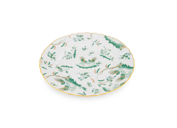 Jade green flat plate| Oro Di Doccia | Ginori1735 | GINORI 1735