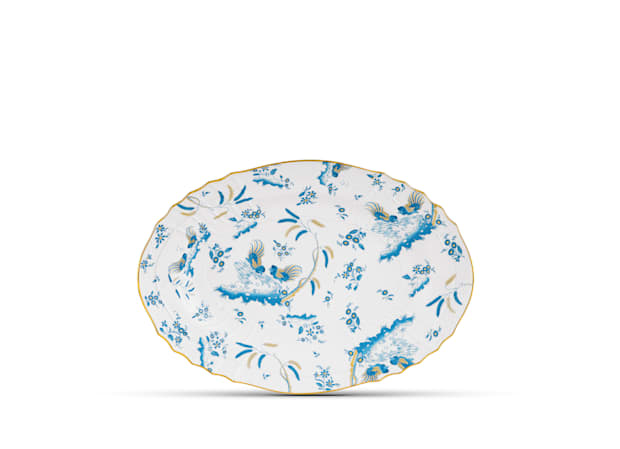 Large Turquoise Oval Platter | Oro di Doccia | Ginori1735