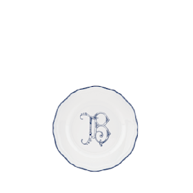 Corona Monogram assiettes à pain blu cobalto - personnalisable