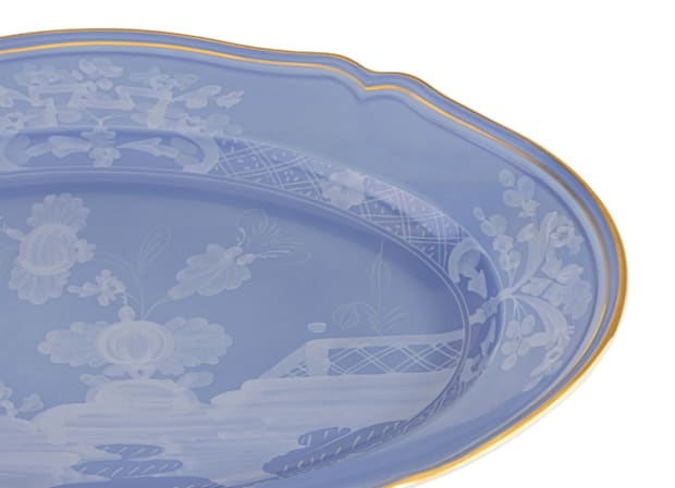 LARGE OVAL PLATTER PERVINCA Oriente Italiano-3