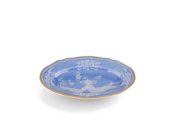 Periwinkle-blue porcelain pickle dish | GINORI 1735