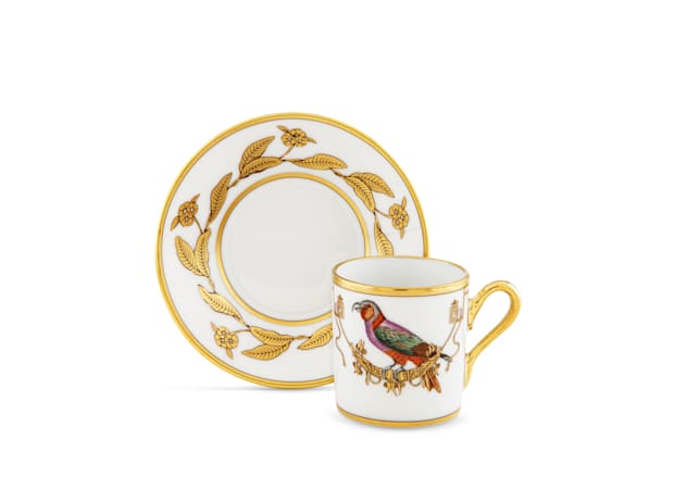 【美品】Richard Ginori メルロウ　ラウンドプラター　23cm Perroquet Nestor coffee cup | Voliere | GINORI 1735