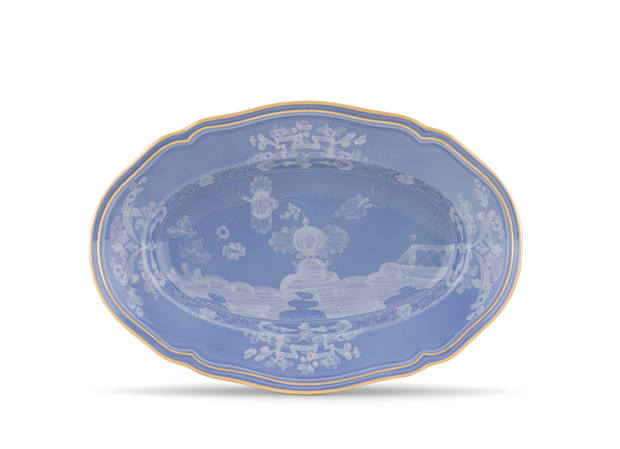 Periwinkle-blue porcelain oval platter | Ginori1735 | GINORI 1735