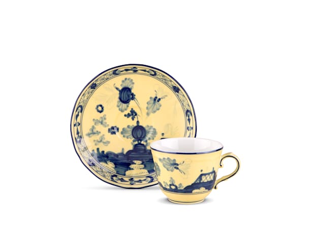 Citrine-yellow porcelain coffee cup | GINORI 1735