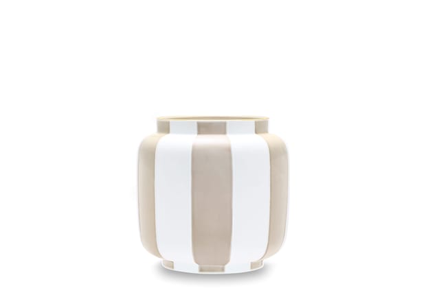 VASE WITH LID STRIPES SAND Officina Ultra-1