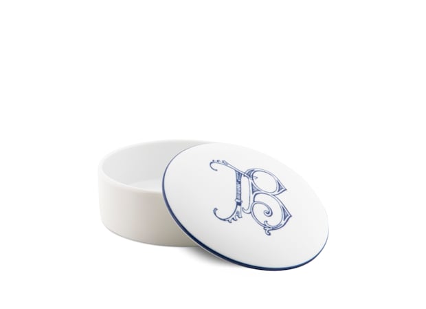 trinket box blu cobalto - personalizableCorona Monogram-2