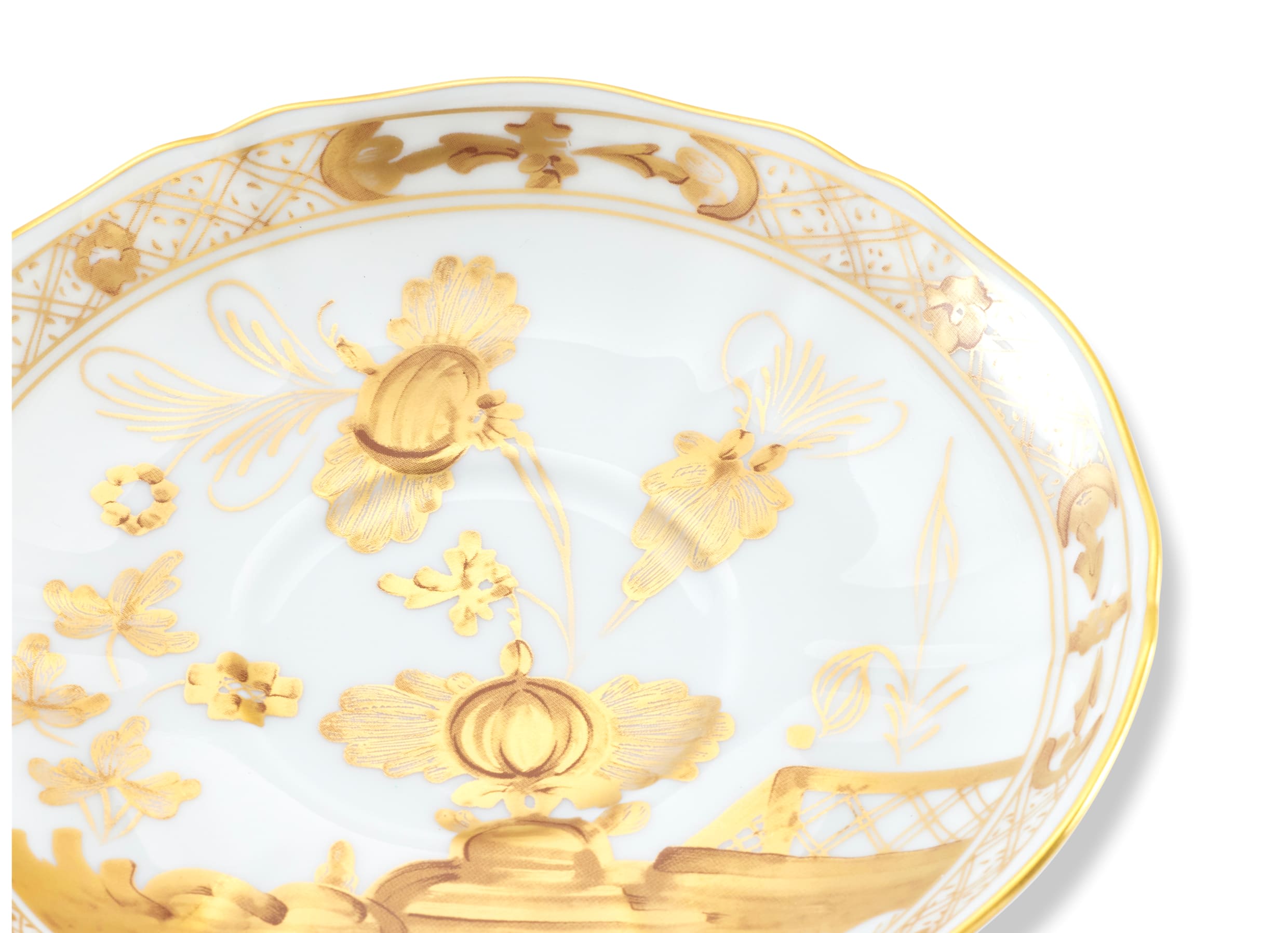 【美品】 オリバーガル Mapamundi White Gold Aurum espresso saucer | Oriente Italiano | GINORI 1735