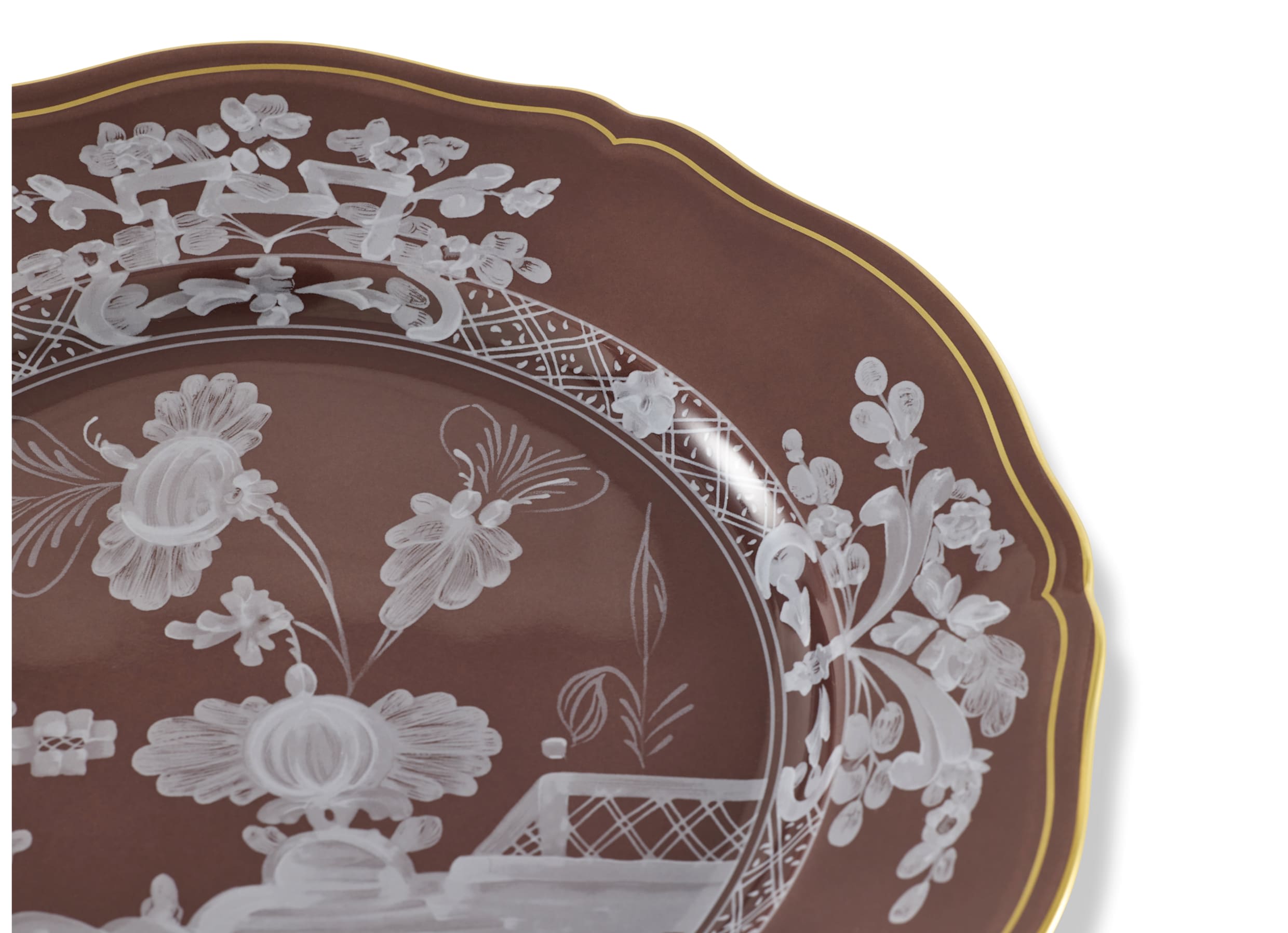 flat plate brown Castagna | Oriente Italiano | GINORI 1735