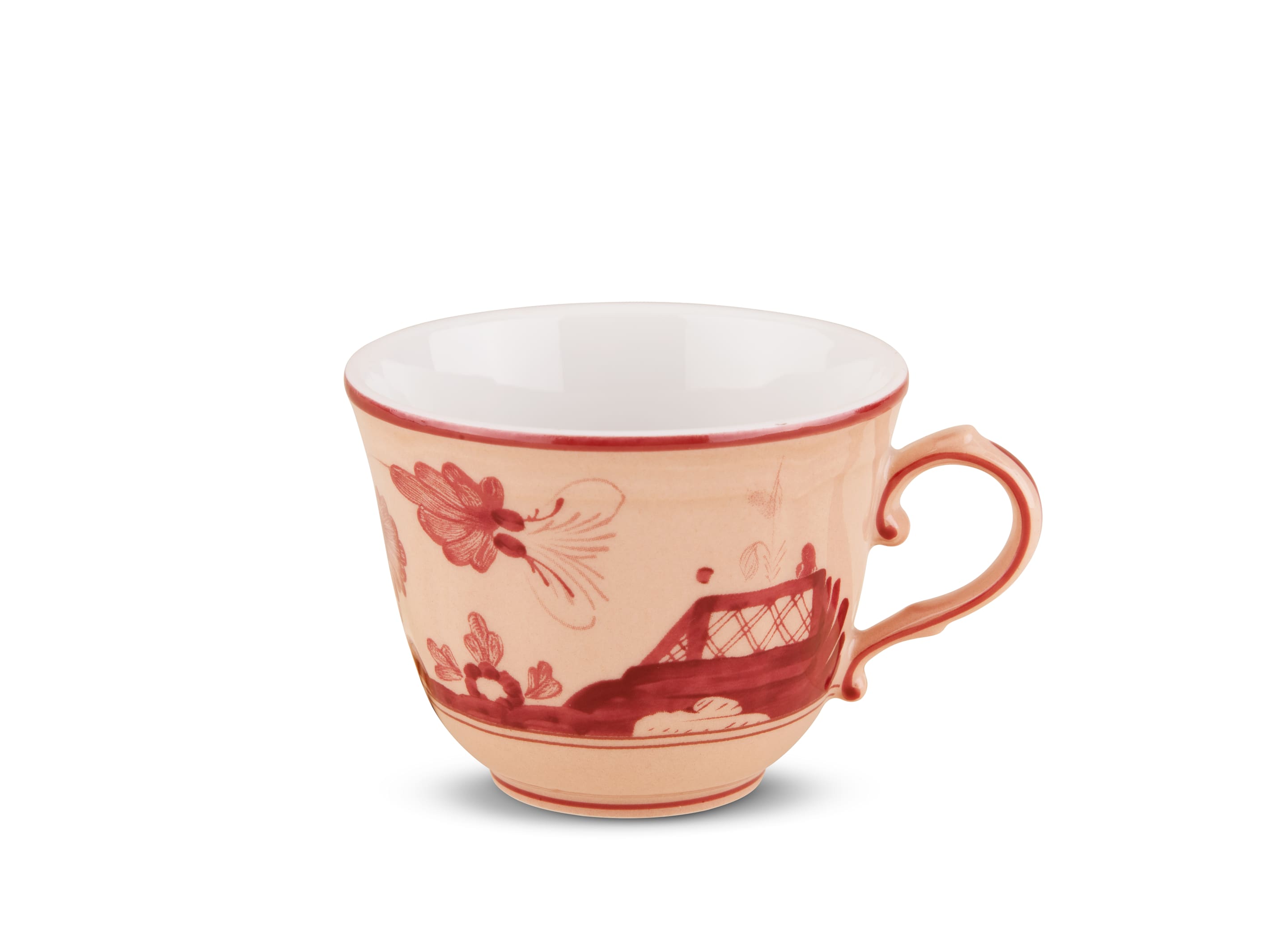 Vermilionpink porcelain coffee cups GINORI 1735