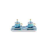ESPRESSO SET FOR TWO WITH TRAY IRIS Oriente Italiano - Tesori-2