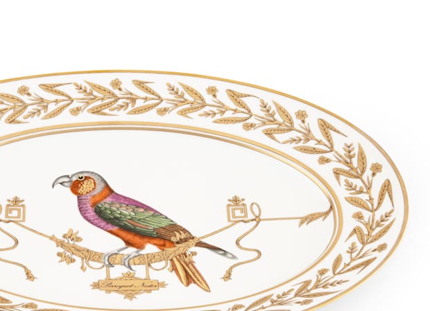 GRAND PLAT DE SERVICE OVALE PERROQUET NESTORVoliere-3