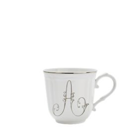 Corona Monogram Mugs LETTER A MUG PLATINO