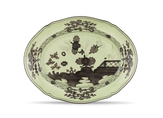 Barium-green porcelain oval platter | Ginori1735 | GINORI 1735