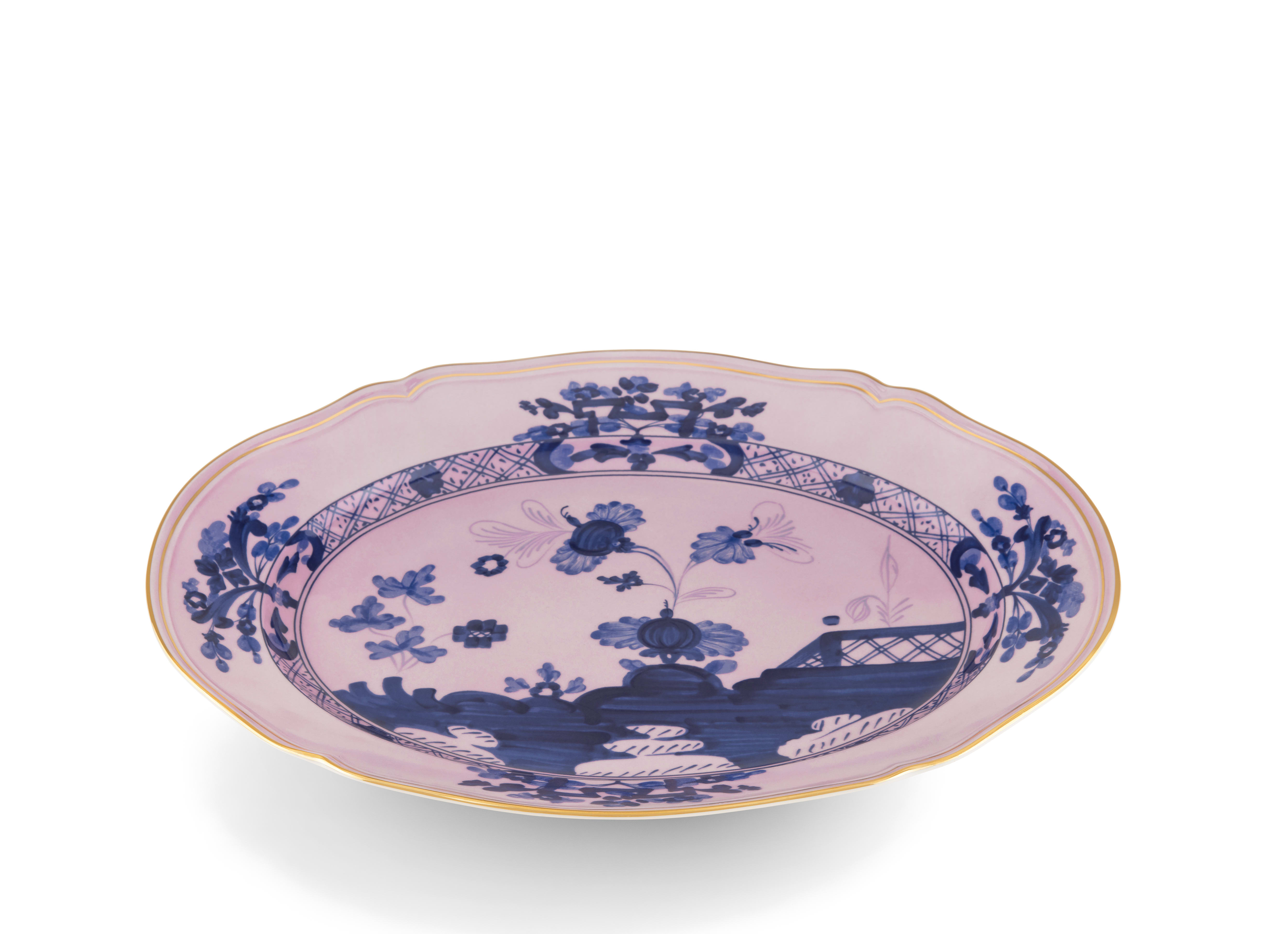 Azalea-pink porcelain large oval platter | Ginori1735 | GINORI 1735