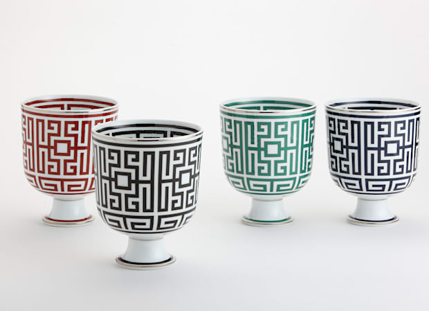 Black Cachepot Vase | Labirinto | GINORI 1735