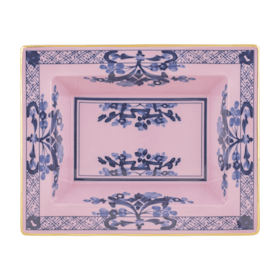 Iris-blue porcelain rectangular change tray | GINORI 1735