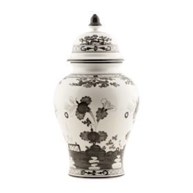 Large barium-green porcelain potiche vase