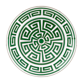 6 Assiettes à Dessert Richard Ginori Labirinto Rosso Scarlatto - Porcelaine Italienne, Motif Géométrique, 22 Cm