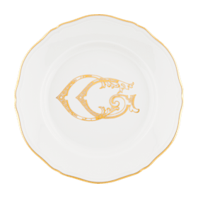 Gold flat plates| Corona Monogram | Ginori 1736 | GINORI 1735