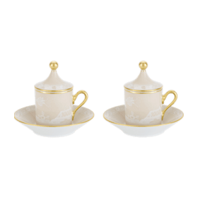 Aurum White Coffee Set for Two | GINORI 1735