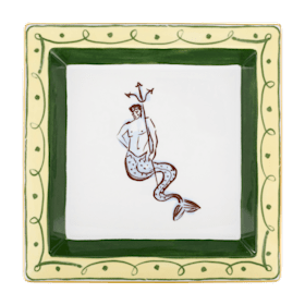 Large square pink change tray in porcelain | GINORI 1735