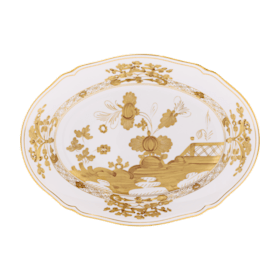 Azalea-pink porcelain oval platter | Ginori1735 | GINORI 1735