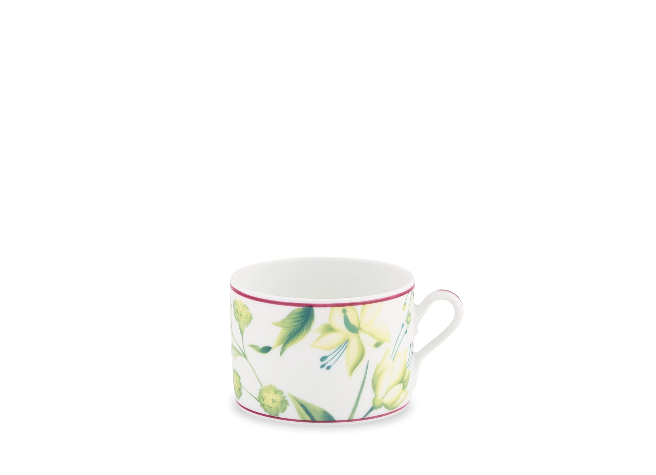 MN0660★GINORI ジノリ 緑の葉の装飾 白い皿 4枚セット Tea cup Acanto green | Florenza | GINORI 1735